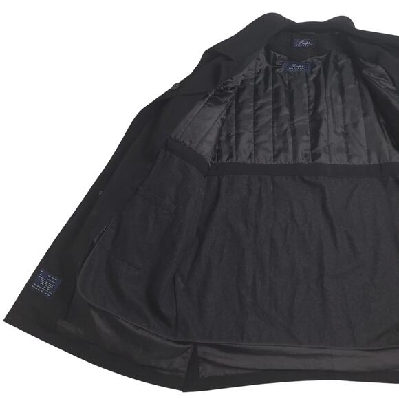 Vintage 90s Ralph Ralph Lauren Men's Overcoat w/ Removable Lining Black - Picture 8 of 16